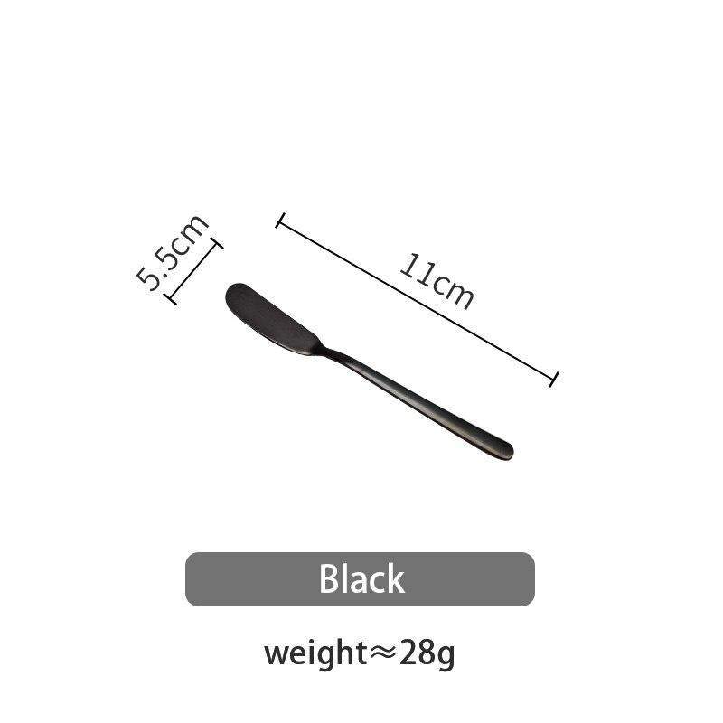 

1 шт. Нержавеющая сталь нож для масла сыр десерт банка лопатка для мороженого ножи для стейков утварь завтрак столовые приборы инструмент чёрный