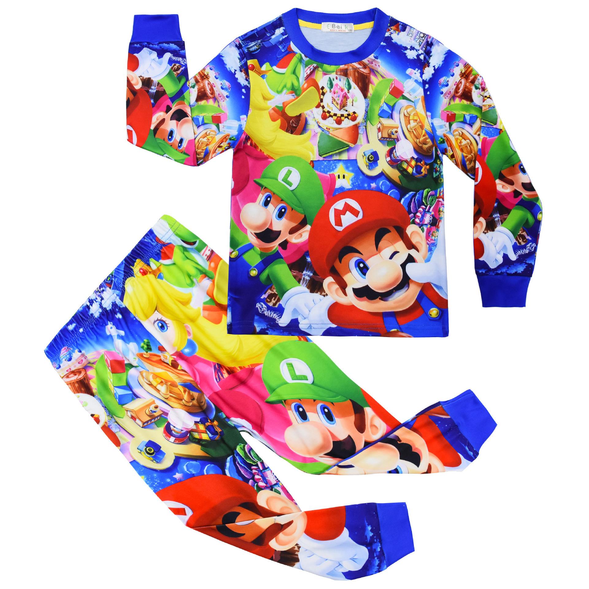 Digital Children S Cartoon Printing, Spring And Autumn Children S Loungewear Long-Sleeved Pajamas Set 110
