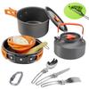 Camping Cookware Kit Nonstick Lightweight Backpacking Cooking Set Outdoor Cook Gear Pot Pan Bowl for Family Hiking Picnic Travel