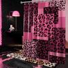 Dark Pink Leopard Shower Curtain Hot Pink Geometric Cheetah Print Shower Curta for Girls Bathroom Decor, Waterproof Fabric 70 x 72 inch with Hooks