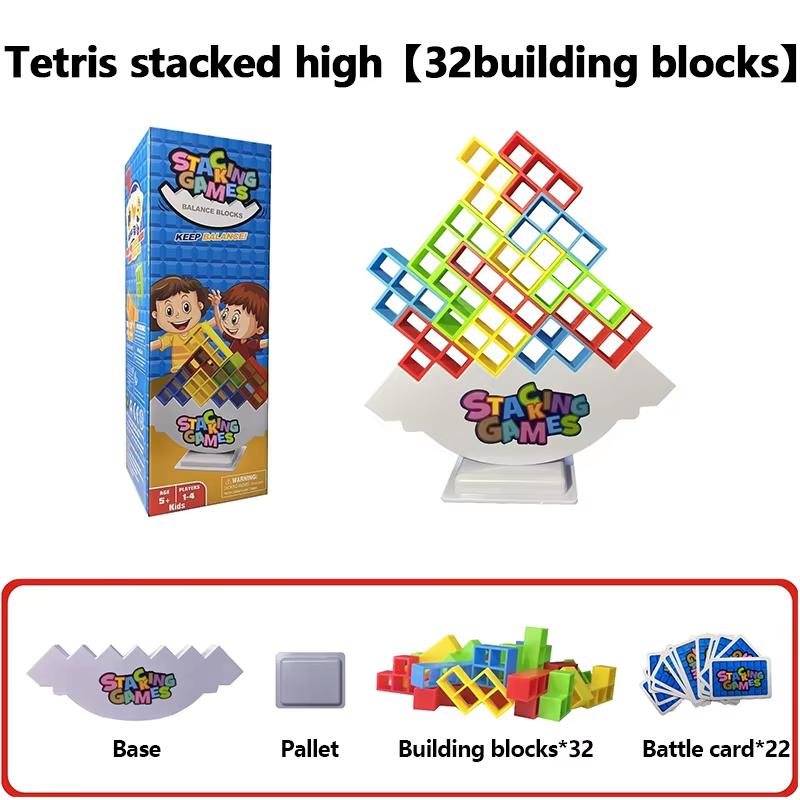 Fun Balance Stacking Building Blocks Dinosaur Tetris Design Educational Puzzle Board Game For Kids Adults Family Party Gifts