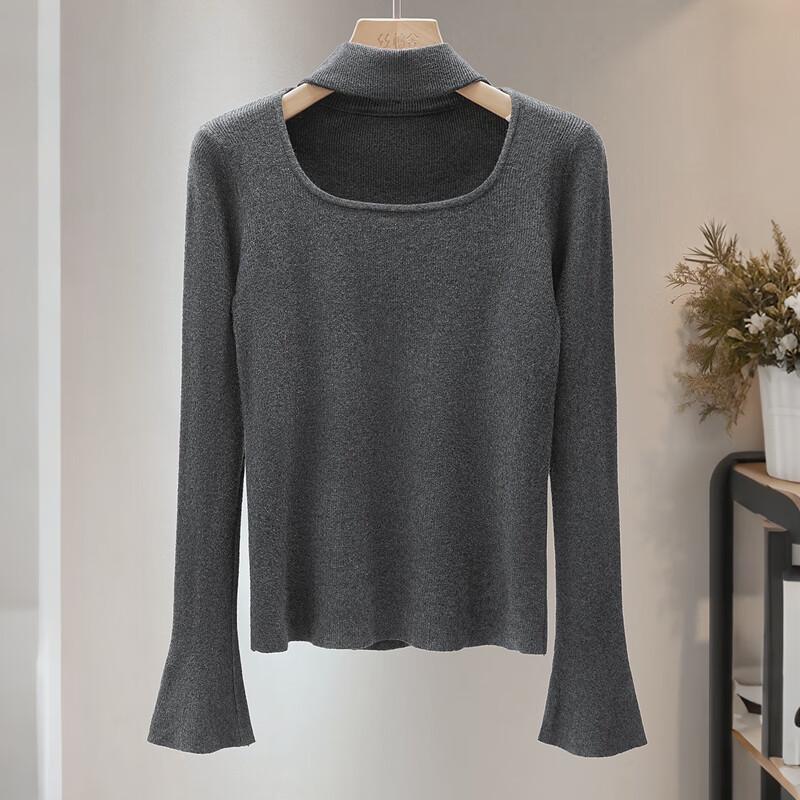 Damski dzianinowy pulower SIBASHE w jednolitym kolorze, o dopasowanym kroju