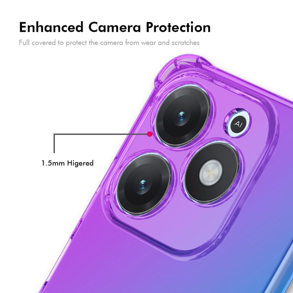 Für TECNO Spark Go 2024 4G/TECNO Spark 20 TPU Hülle ENKAY Verdickte Vier-Ecken Fallschutz Handy Rückseite