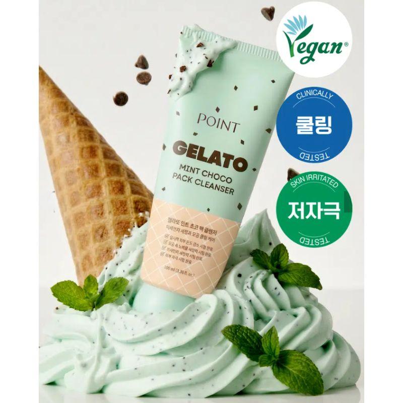 POINT Gelato Mint Choco Pack Cleanser Pore Purifying Cooling Vegan Face Cleanser Deep Cleansing Korean Skincare 100ml