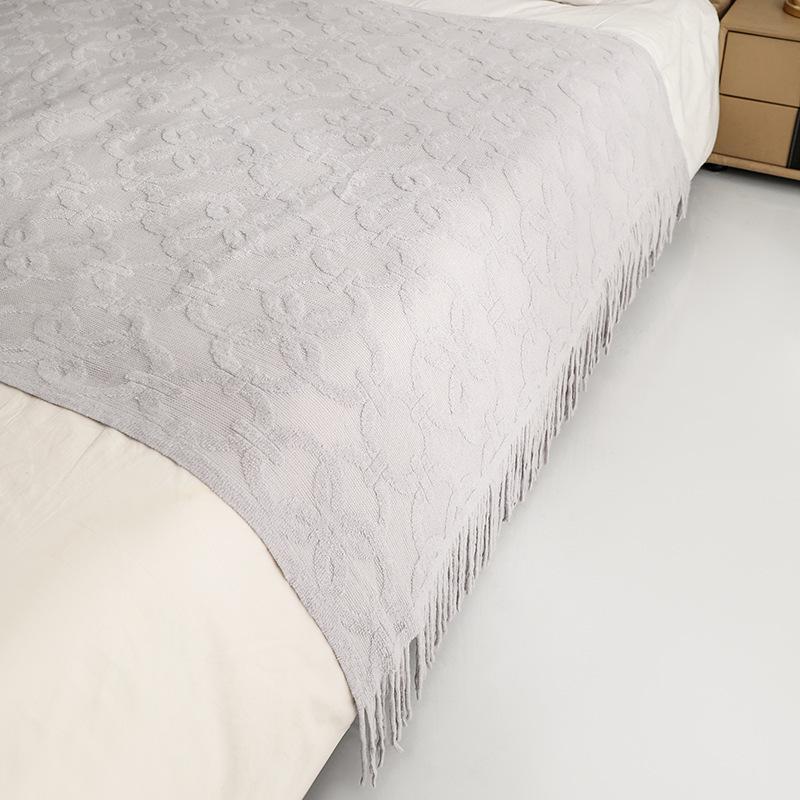 American-Style All-Season Wool Knitted Jacquard Throw Blanket