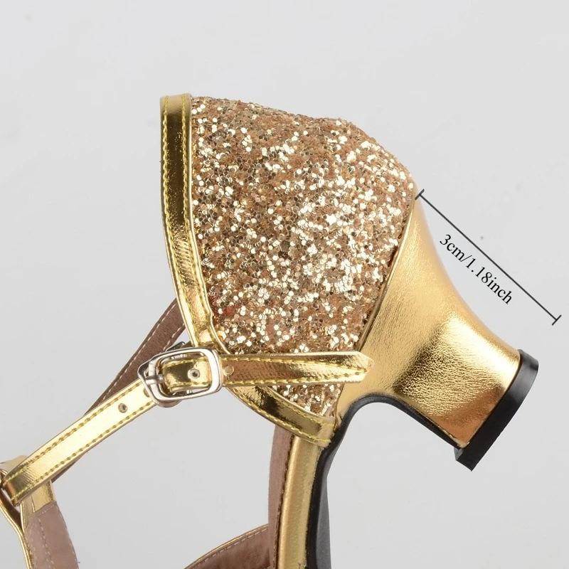 Dance Shoe High Heel Salsa Latin Tango Ballroom Soft Rubber Sole Outdoor Shoes for Dancing Sandals 4cm