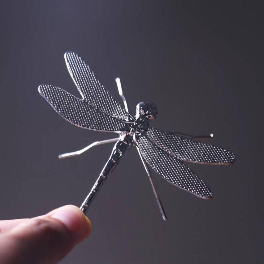 Small Dragonfly Ornament Metal Dragonfly Cup Cover Durable Simulation Dragonfly  Tea Ceremony
