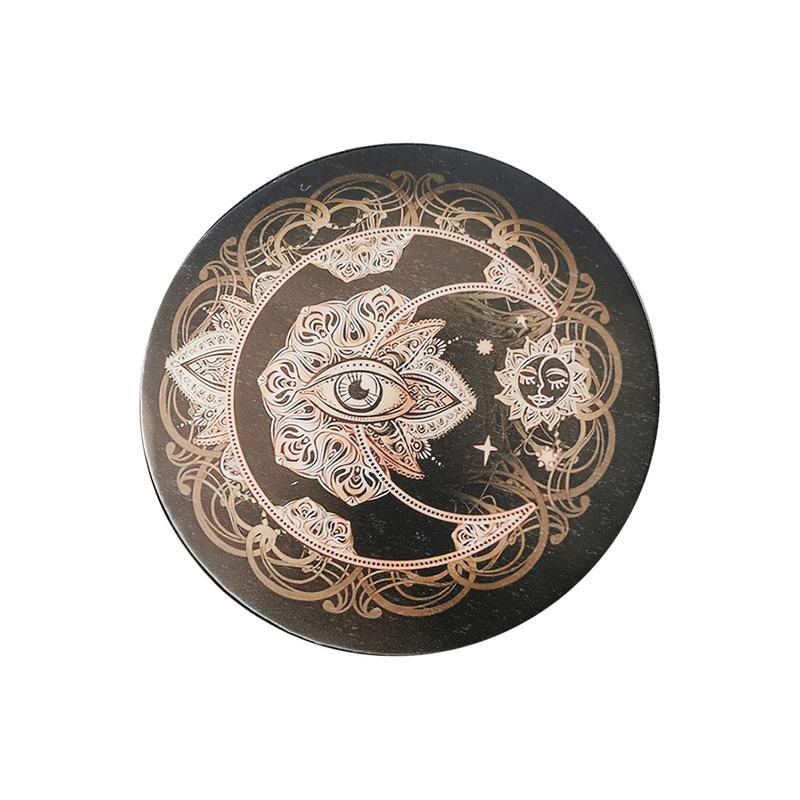 Vegan Shaman Drum Handmade Crafts Alchemical Moon Drum Desktop Ornament Sound Healing Tool for Spiritual Music