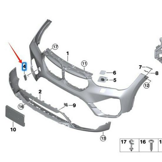 Front Bumper Tow Hook Cover for BMW X1 F48 LCI - Model 51119451693