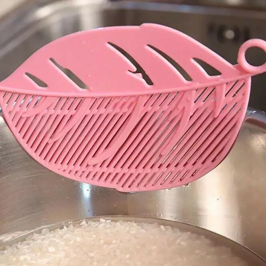 1 Pack Durable Leaf Half Round Rice Washing Sieve Cleaning Gadgets Kitchen Clip