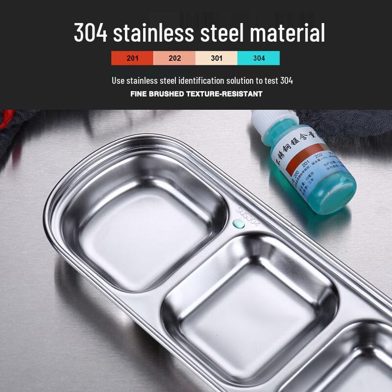 

Korean Style 304 Stainless Steel Divided Sauce Dishes Set
