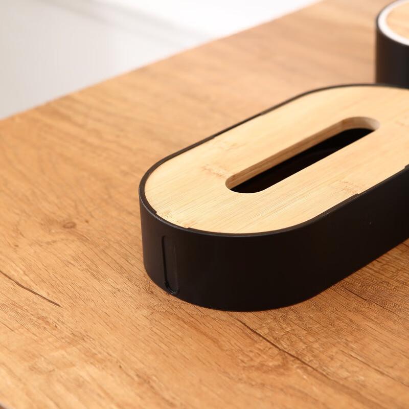 Automatic Lift Bamboo Tissue Box