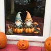 Halloween Gnome Pumpkin Window Decal - No Glue Needed.