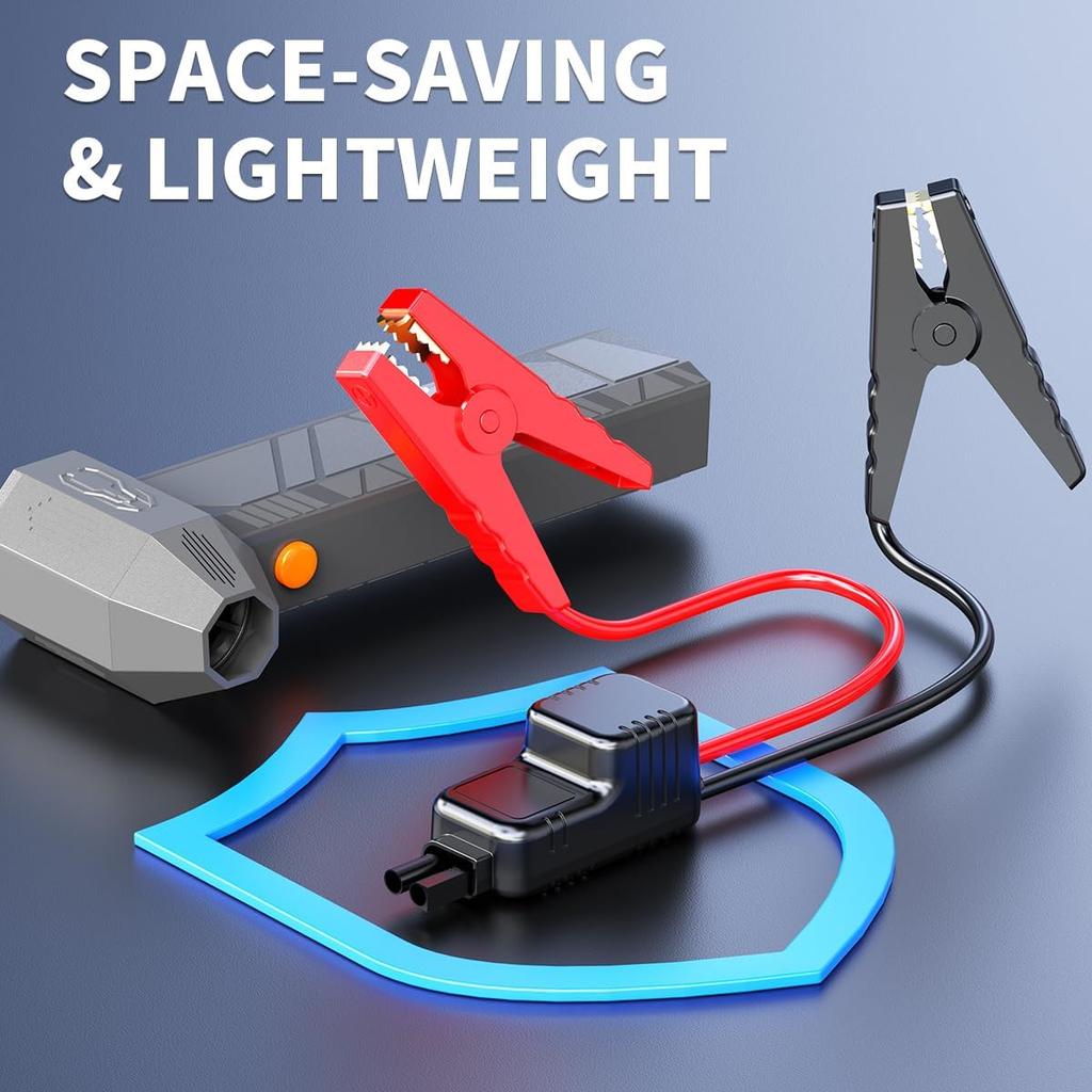 Car Jump Starter 5000A Peak, 16V Ultra-Fast Fan, 18000mAh Power Bank, 18W Fast Charging for 12V Gas Engines Up to 7.0L