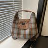 Cartoon kitten backpack women's new college style plaid tote bag versatile large-capacity shoulder bag