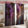 2D Flat Printing 2pcs Curtain Drapes Spring Purple Blooms Digital Printed Polyester Drapes Festive Curtains Perfect for Holiday