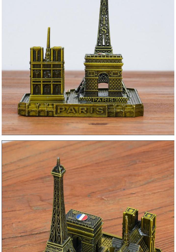 Kreative Metall-Touristen-Souvenirs: Eiffelturm, Triumphbogen, St. Desktop-Dekorationen der St. Paul's Cathedral