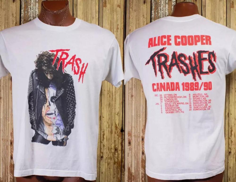 

Vintage Alice Cooper Trash Canada Concert T Shirt 198990 White 3XL