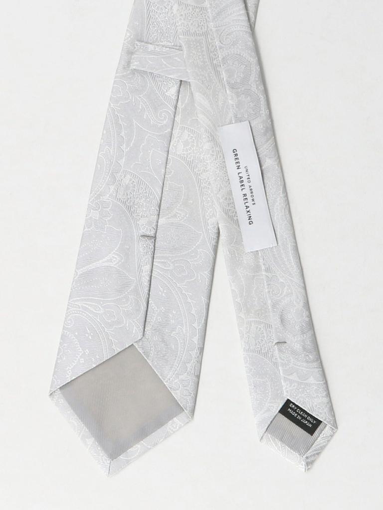 United Arrows Green Label Relaxing Silk Formal Paisley Necktie, 8.0cm, 31346992806 0100, White (01), Free Shipping