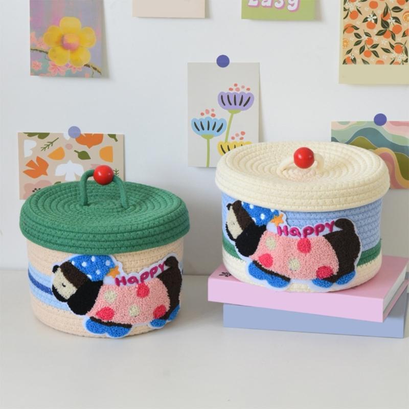 User friendly Kids Storage Box Cartoon Pattern Cotton Organizers For Bedroom Classroom Portable Toy Container