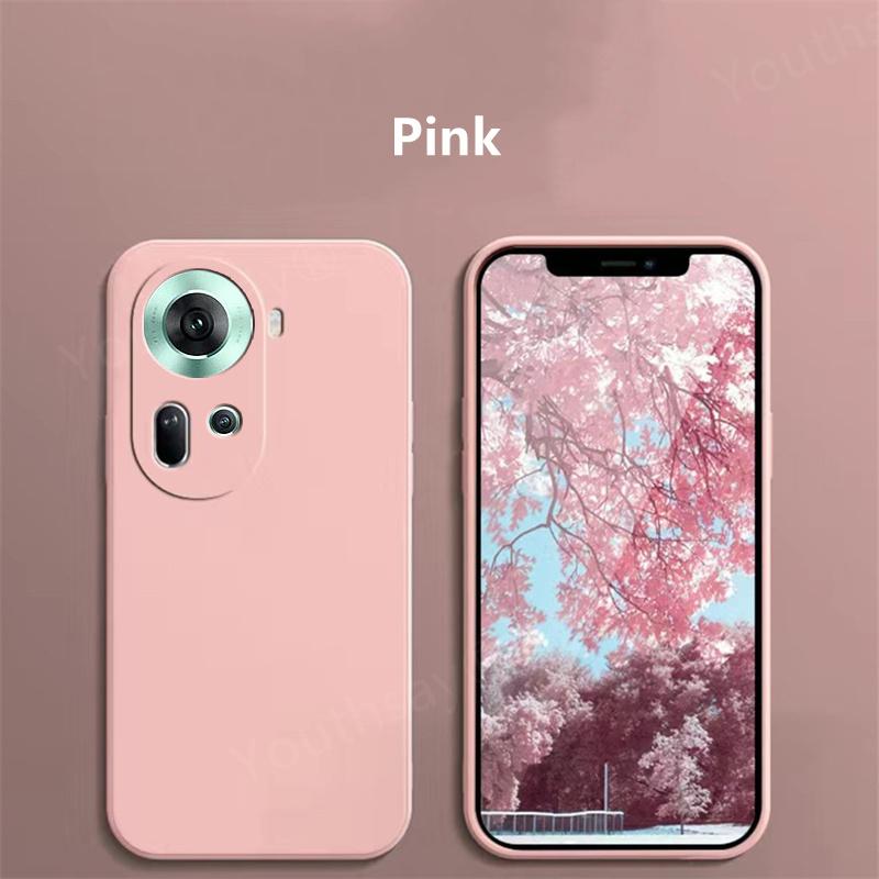 For OPPO Reno 11 5G Liquid Silicone Case For OPPO Reno 11 Pro Cover Funda Coque Soft TPU Phone Back Case For OPPO Reno 11