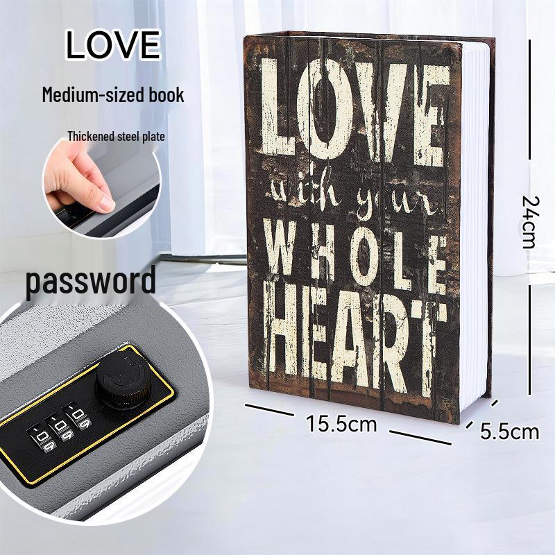 Creative Iron Book Safe: Password Protected Money Storage Box for Home or Office.