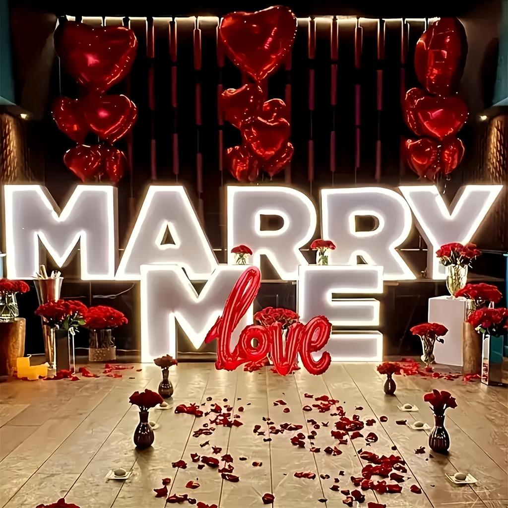 Valentine'S Day Balloon Set 10/18 Inch Heart-Shaped Aluminum Foil Balloon Love Balloon Proposal Wedding Anniversary Decoration