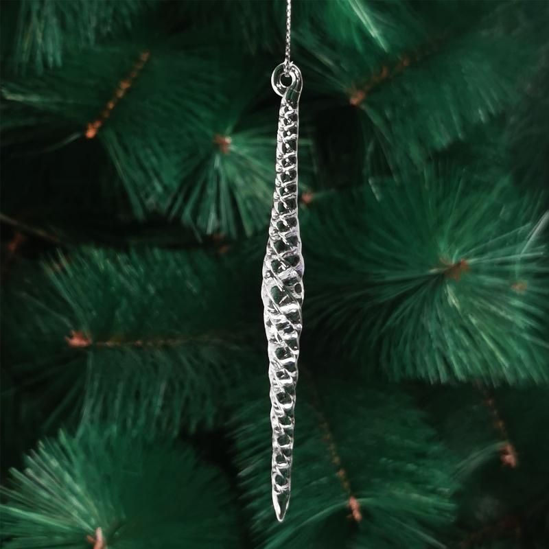 6pcs/10pcs Christmas Transparent Crystal Pendant Snowflake Candy Canes Christmas Tree DIY Decorations Atmosphere Ornaments