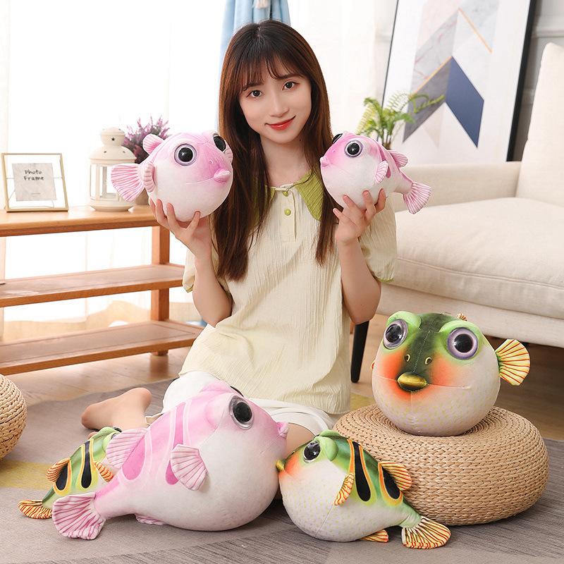 Cute Simulated Puffer Fish Doll Plush Toy Chubby Little Puffer Fish Doll Children'S Rag Doll Girl Birthday Gift