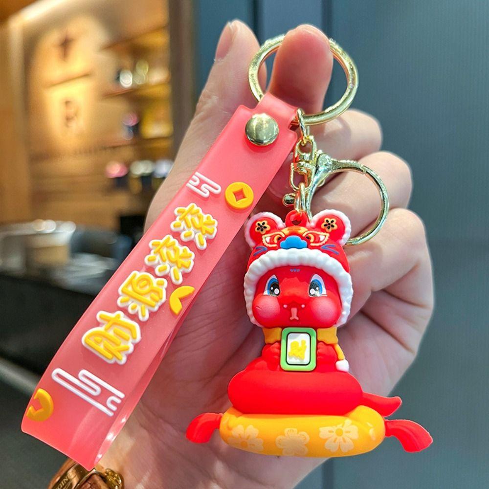 Lion Dance Snake Keychain Spring Festival Snake Key Ring Cute 2025 New Year Pendant  Ornament