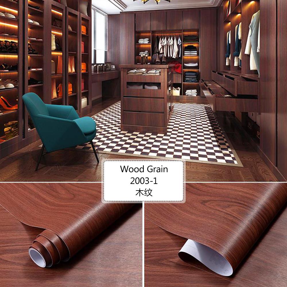 Thickened Wood Grain Self Adhesive Wallpaper Waterproof Wardrobe Tabletop Furniture Refurbished Adhesive Wallpapers 3D