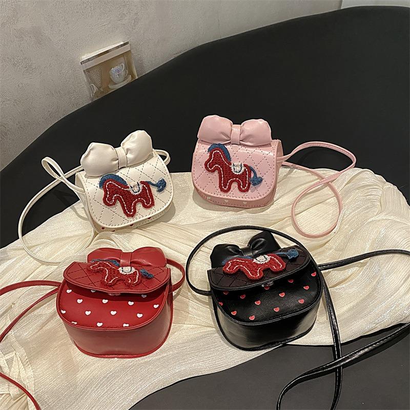 Niche cute children's messenger bag cartoon pony women's shoulder bag girl bow change bag