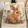 1Pc Cartoon Print Flannel Blanket, High Quality Comfortable for All Seasons, Home Decor, Warmth and Comfort, Perfect for Christmas Birthday Gift