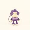 Cute Monkey LED Key Chain With Sound Key Ring Mini Flashlight Torch Animal Shape Keyring For Kids Toy Bag Accessories Gift