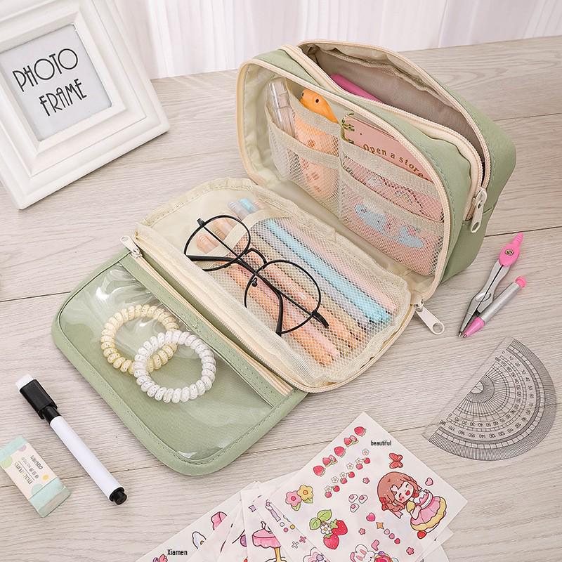 Stylish Transparent Nine-Layer Panda Pencil Case for Students