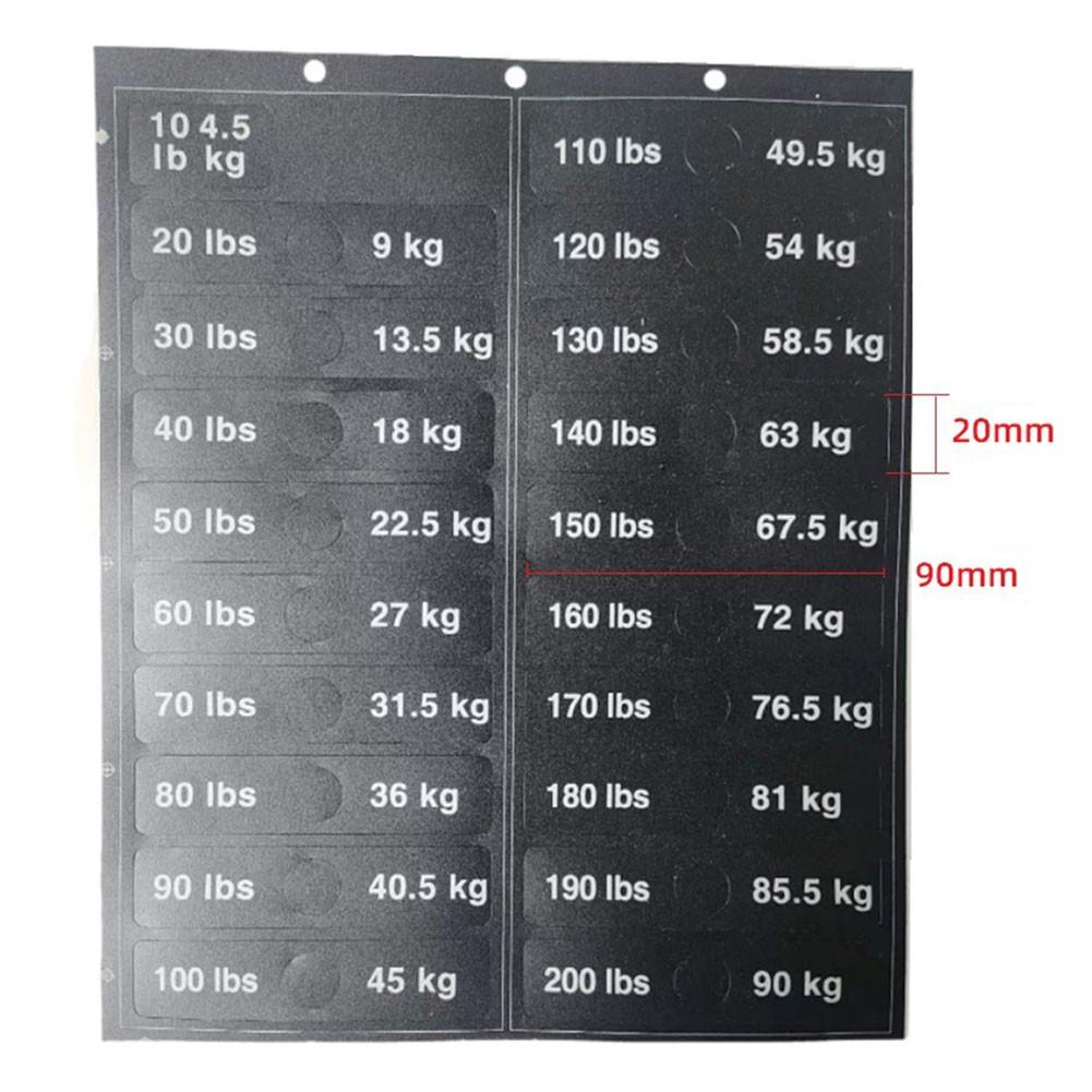 Gym Weight Plate Stickers for Easy Weight Identification and Organization