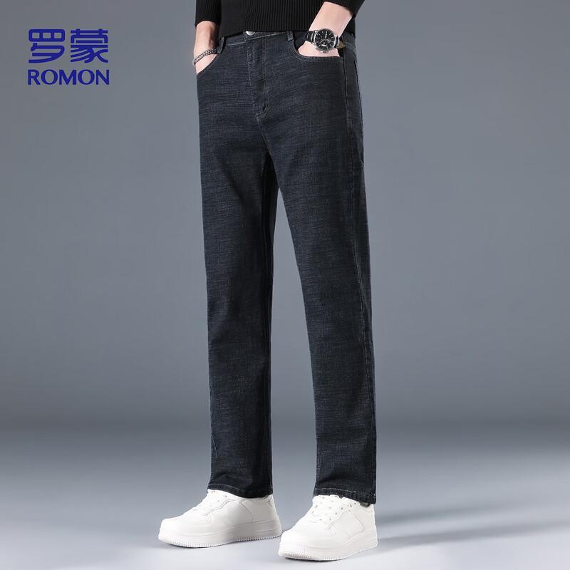 ROMON Men's K951 Elastic Loose Straight Leg Jeans