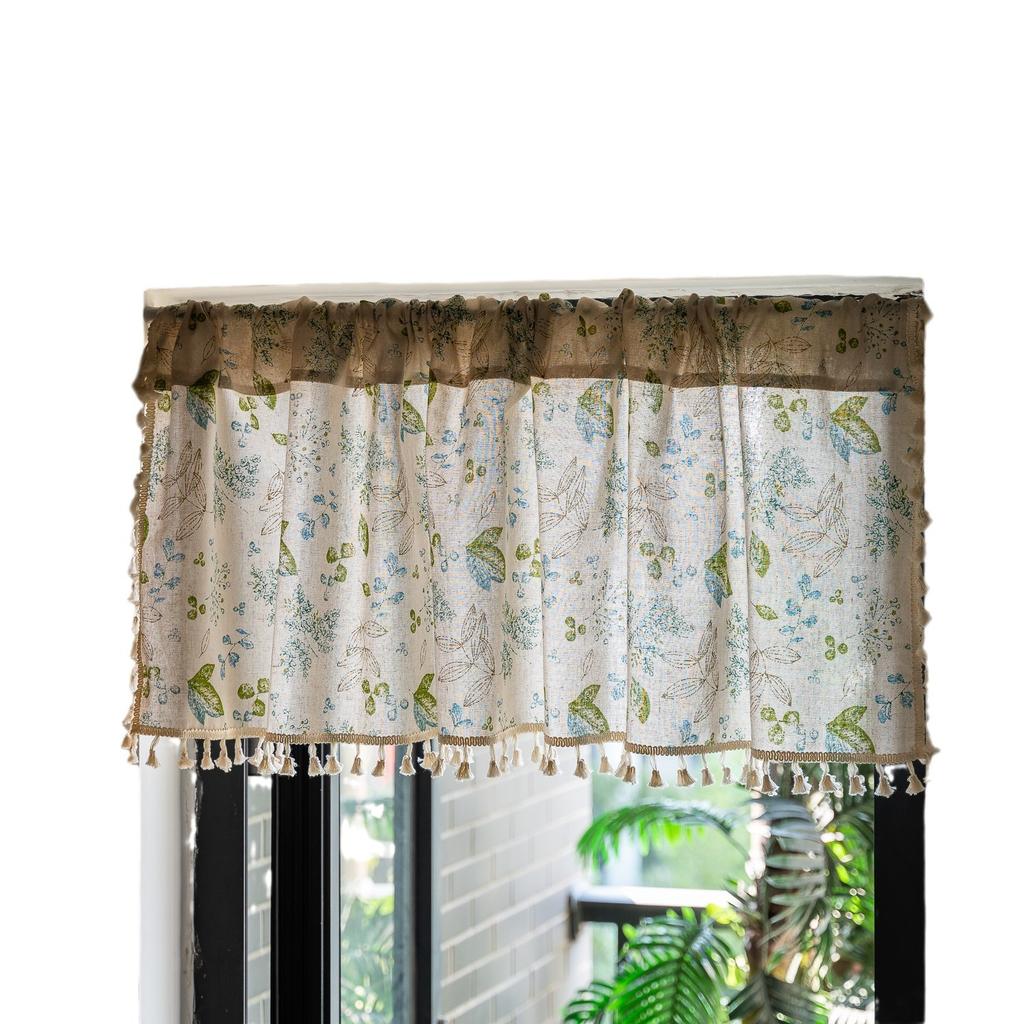 Cotton And Linen Small Short Curtain Storage Room Hotel Homestay Utility Room Blocking Curtain Small Curtain Fabric