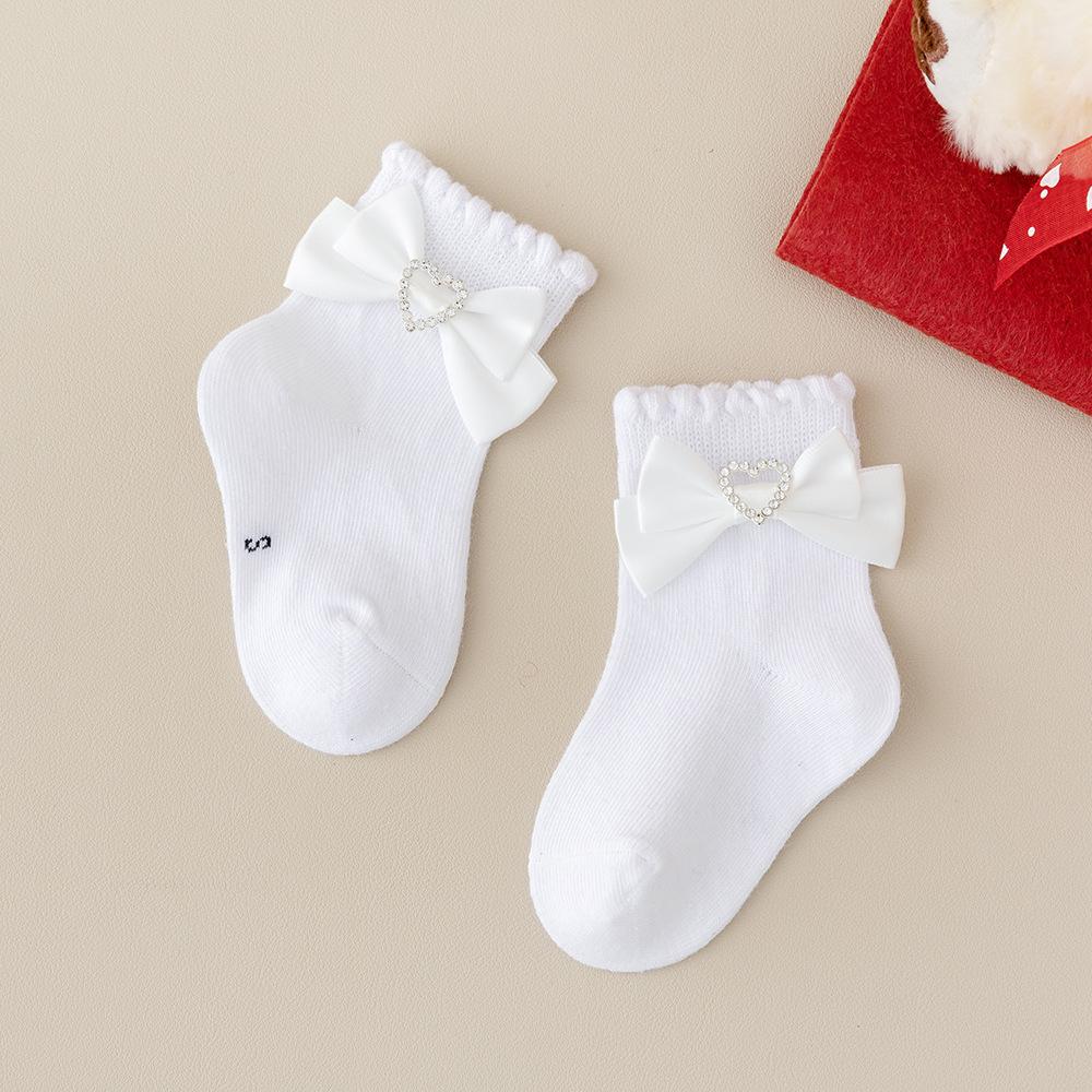 Baby Girl Spring Autumn Cotton Lace Bow Socks Lovely Heart Style Girls Bow Ankle Socks