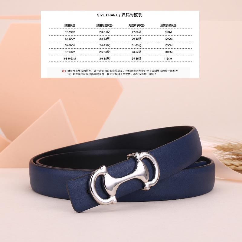 Belt Women'S Premium Anchor Smooth Buckle Leather Cowhide Belt Women'S Decorative Suit Belt