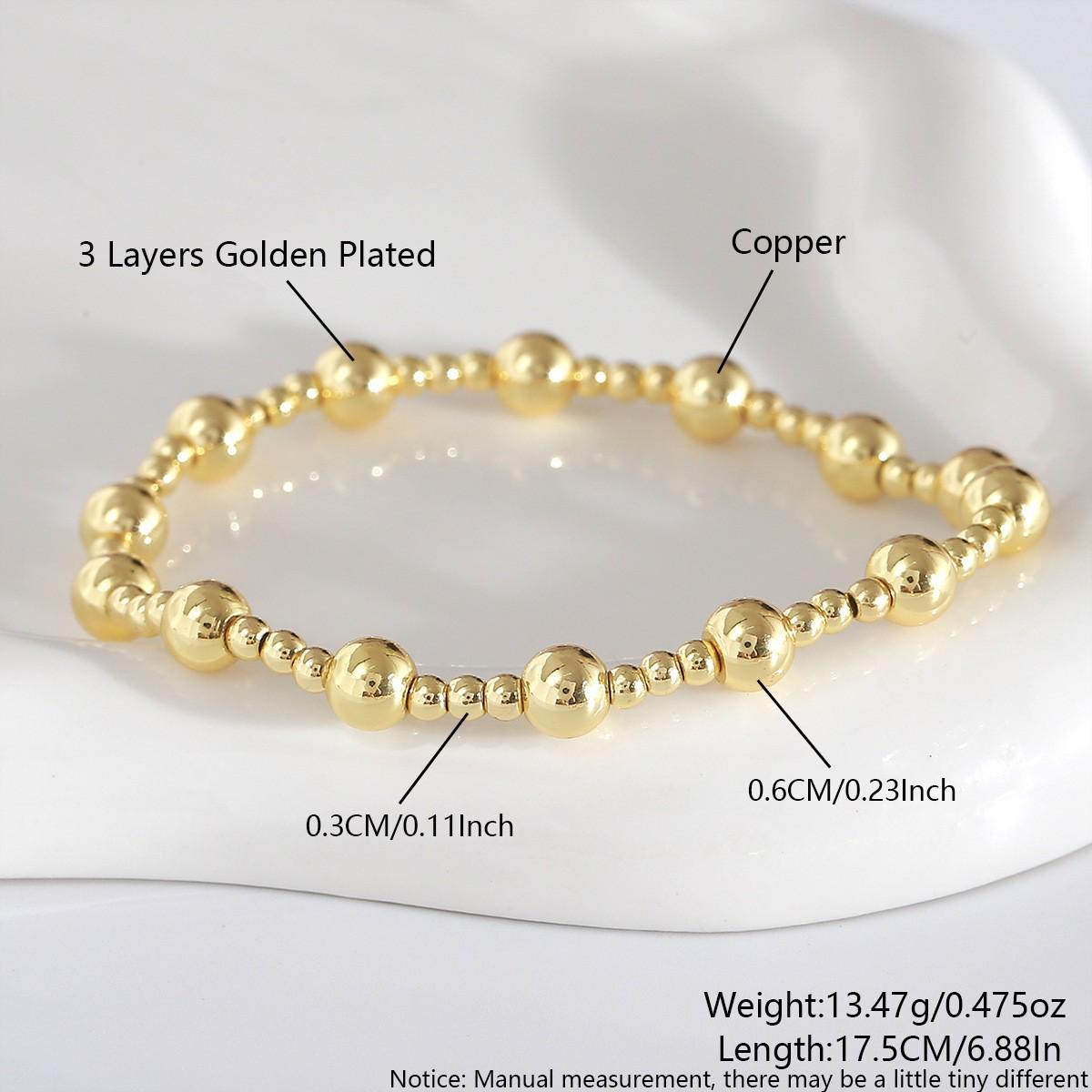 

18k Gold Plated Christmas Tree Snowflake Reindeer Bead Bracelet
