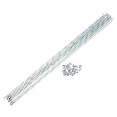 X AUTOHAUX 12ks 14G J-ohybné pozinkované špice na bicykel 290 mm špice na bicykel s mosadznými niplami oceľové špice pre horský bicykel MTB 11,42 palca