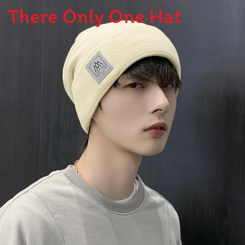 Knit Hat For Men Winter Warmth With Windproof Function And Letter Design For Casual Wear