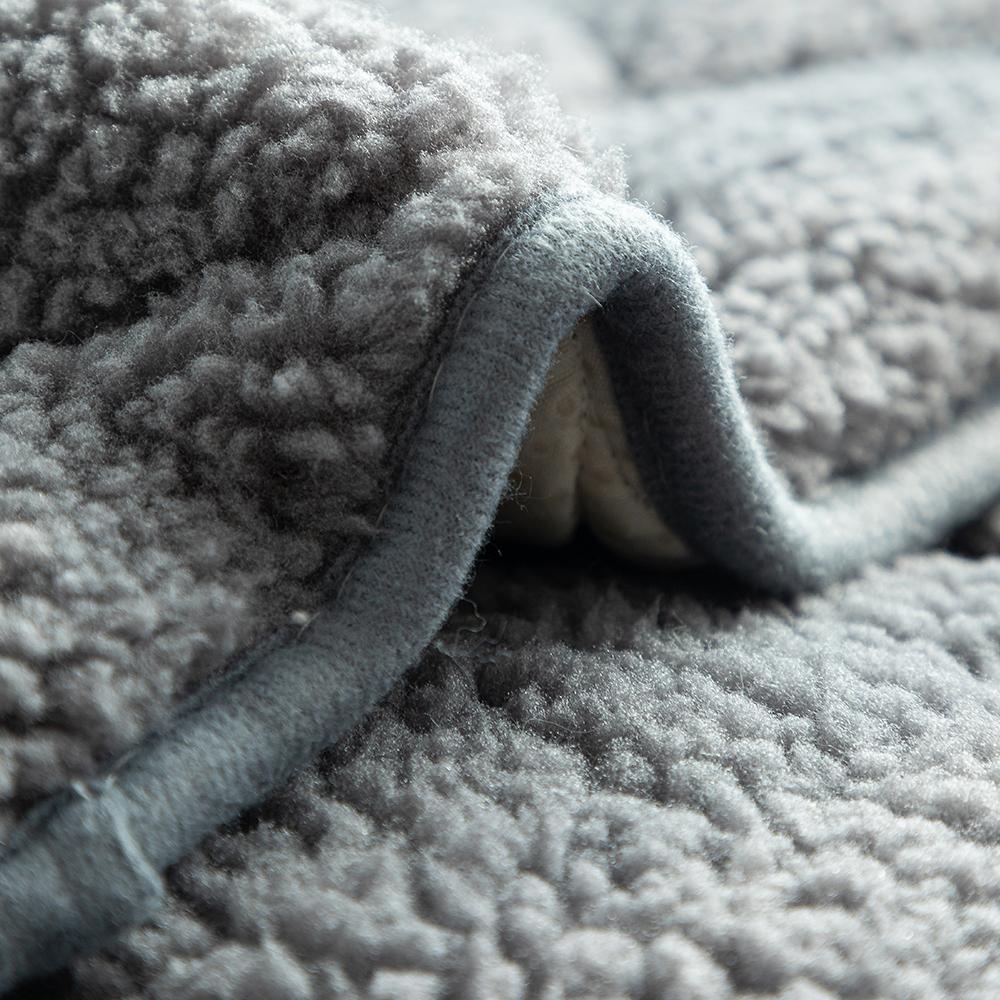 Winter Plush Sofa Cushion Grid Pattern Batted Sofa Pad Non-Slip Home Protection Sofa Cover for Living Room, Office