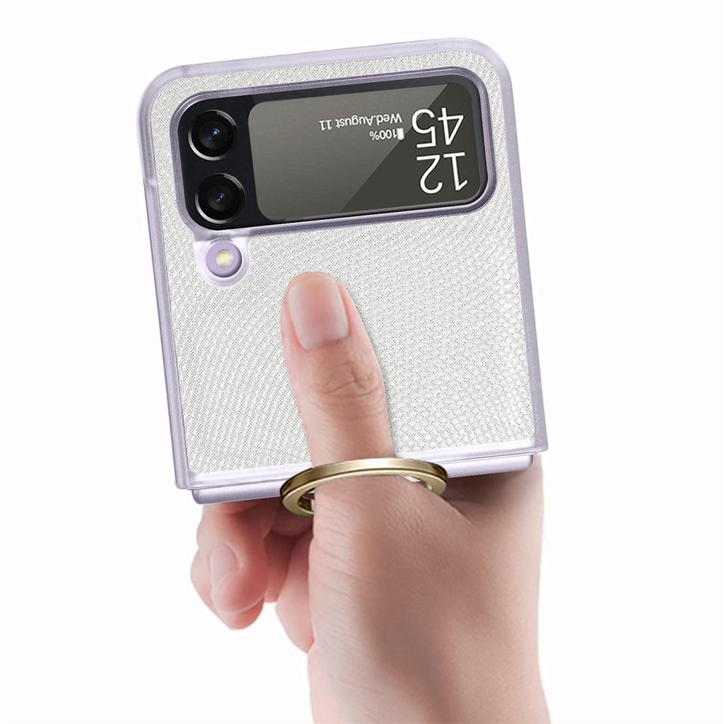 Plain Fashion Finger Ring Phone Bag Case For Samsung Galaxy Z Flip4 5g Flip 4 Flip3 Flip 3 Folding Cover For Samsung Flip4