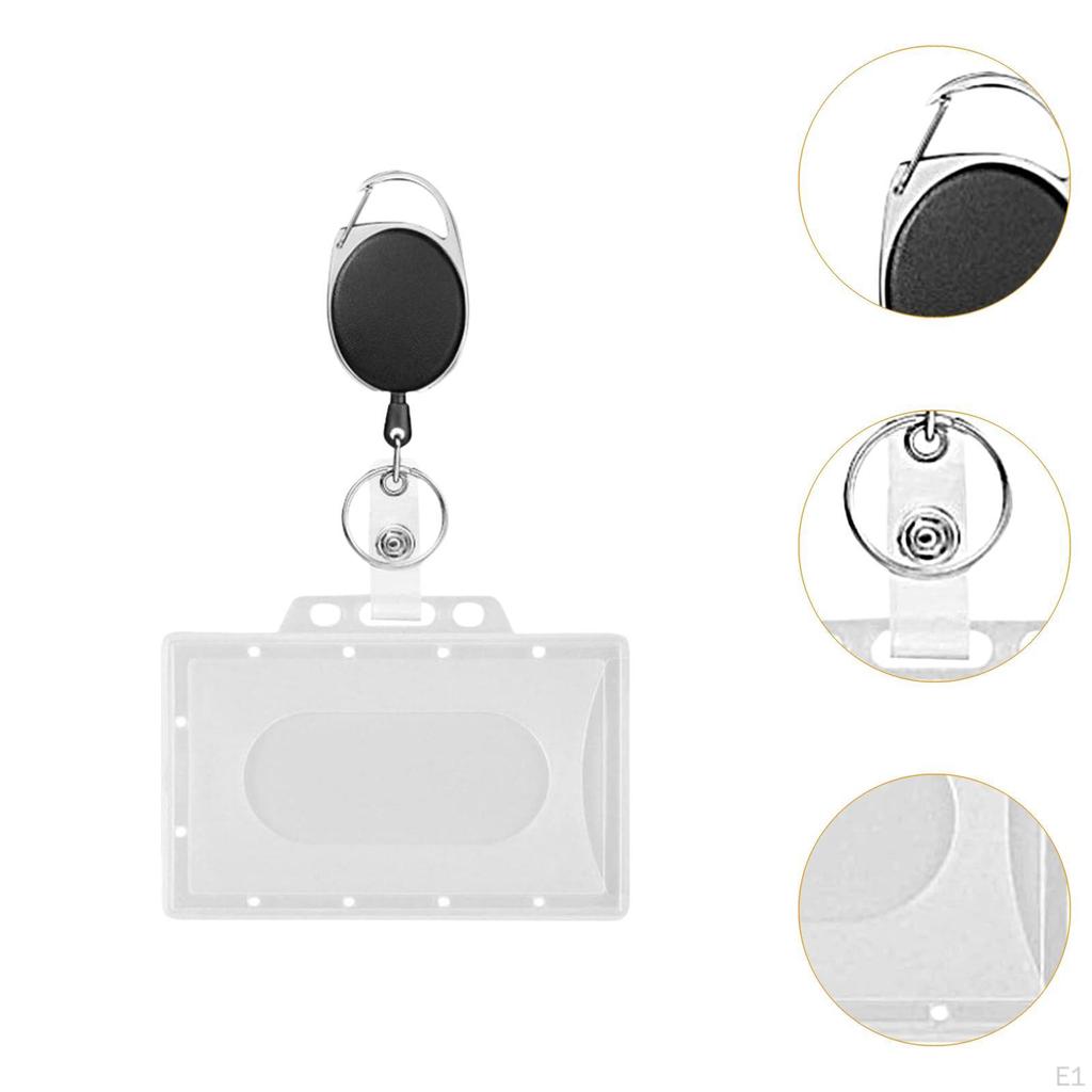 Retractable Badge Holder with ID Card for School Office Work Employee