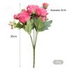 Ramo de peonías artificiales de seda rosa de 30 cm, 5 cabezas grandes y 4 capullos, flores falsas económicas para decoración del hogar, bodas e interiores.