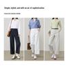 ESE-Y Women's Wrinkle-Resistant Titanium Cotton Straight-Leg Ankle Pants
