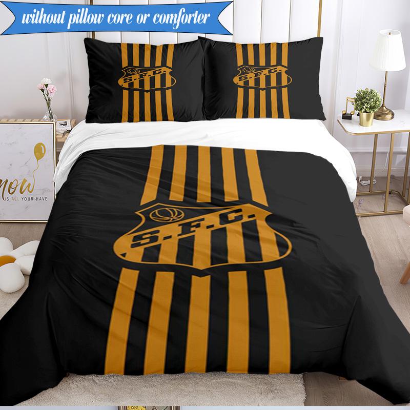 3PCS Powerful Football Crest Design Printed Soft Bedding Set,Including 1pc Duvet Cover And 2pcs Pillowcases Perfect for Bedroom, Dormitory, Fan gift