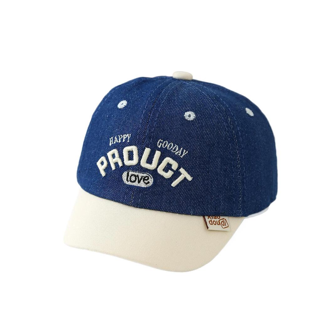 Kid's Cute Cartoon Bear Denim Baseball Cap - Spring/Summer 2026 Toddler Sun Visor